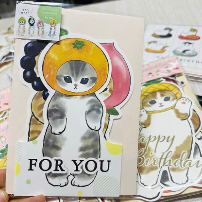 Mofusand｜3D Greeting Card - Cat / Fruit / Message For You水果鲨鱼猫给你的讯息立体贺卡｜76x112mm