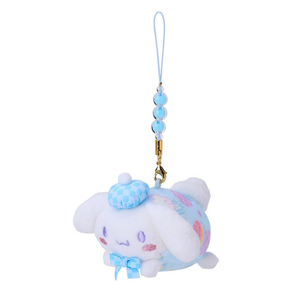 Sanrio三丽鸥｜Mascot Strap Nagomi日式粉彩碎花毛绒圆滚滚玩偶挂件/包挂｜约5.5×7.5×5.5cm