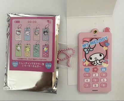Sanrio｜Trading flip-phone-style mirror keychain mystery bag/blind box/All 8 types｜1pcs