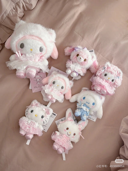 【limit 1】Sanrio｜White Cat Ballerina Mascot Holder /Plush Keychain｜9.5 x 6 x 13cm approx.