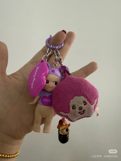 Monchhichi｜Shinako475 x Monchhichi Big Face Keychain｜H5.2 x W5.2 x D2cm approx.