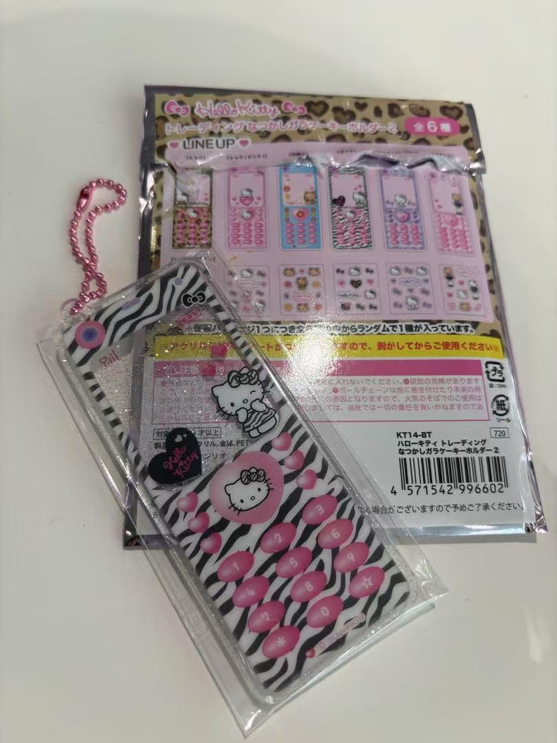 Hello kitty｜Trading Nostalgic Flip Phone Keitai Keychain 2 mystery bag/blind box/All 6 types｜1pcs