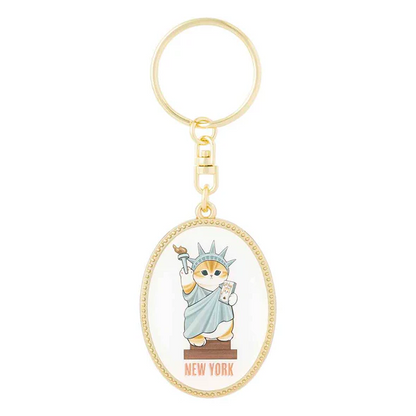 Mofusand｜mofumofu journey Oval Metal Keychain/Keyring｜H105 x W38 x D3mm approx.