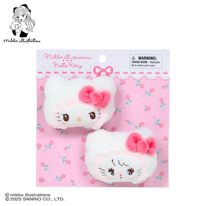 Sanrio｜Mikko Illustrations Characters Hair Clip Set｜10cm W x 3cm D x 5.5cm H. approx.