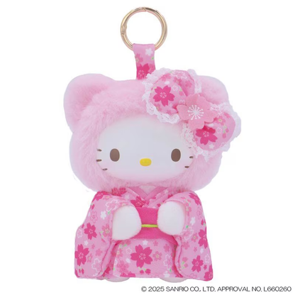 Sanrio｜Hello Kitty Fine Face Mini Mascot Holder /Plush Keychain｜H14 x W11 x D7cm approx.