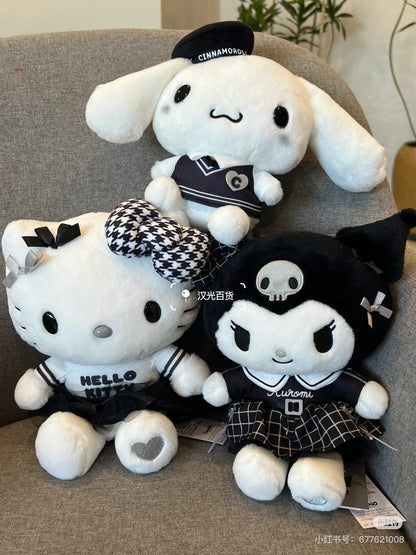 Sanrio三丽鸥｜Plush Toy Monotone黑白印象千鸟格系列可爱角色毛绒玩偶/公仔｜约17×12×22cm