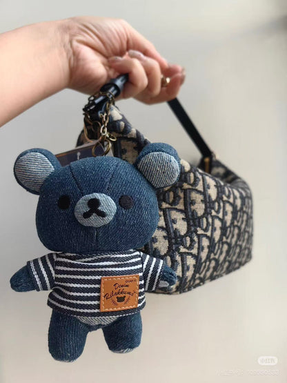 【limit 1】Rilakkuma｜Kurashiki Denim House Mascot Holder /Plush Keychain｜125×105×55mm approx.