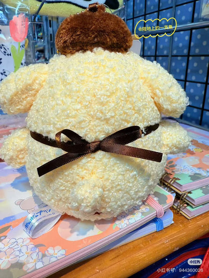 Sanrio｜Cherry Check Pom Pom Purin Mascot Holder /Plush Keychain｜13cm x 14cm x 11cm approx.