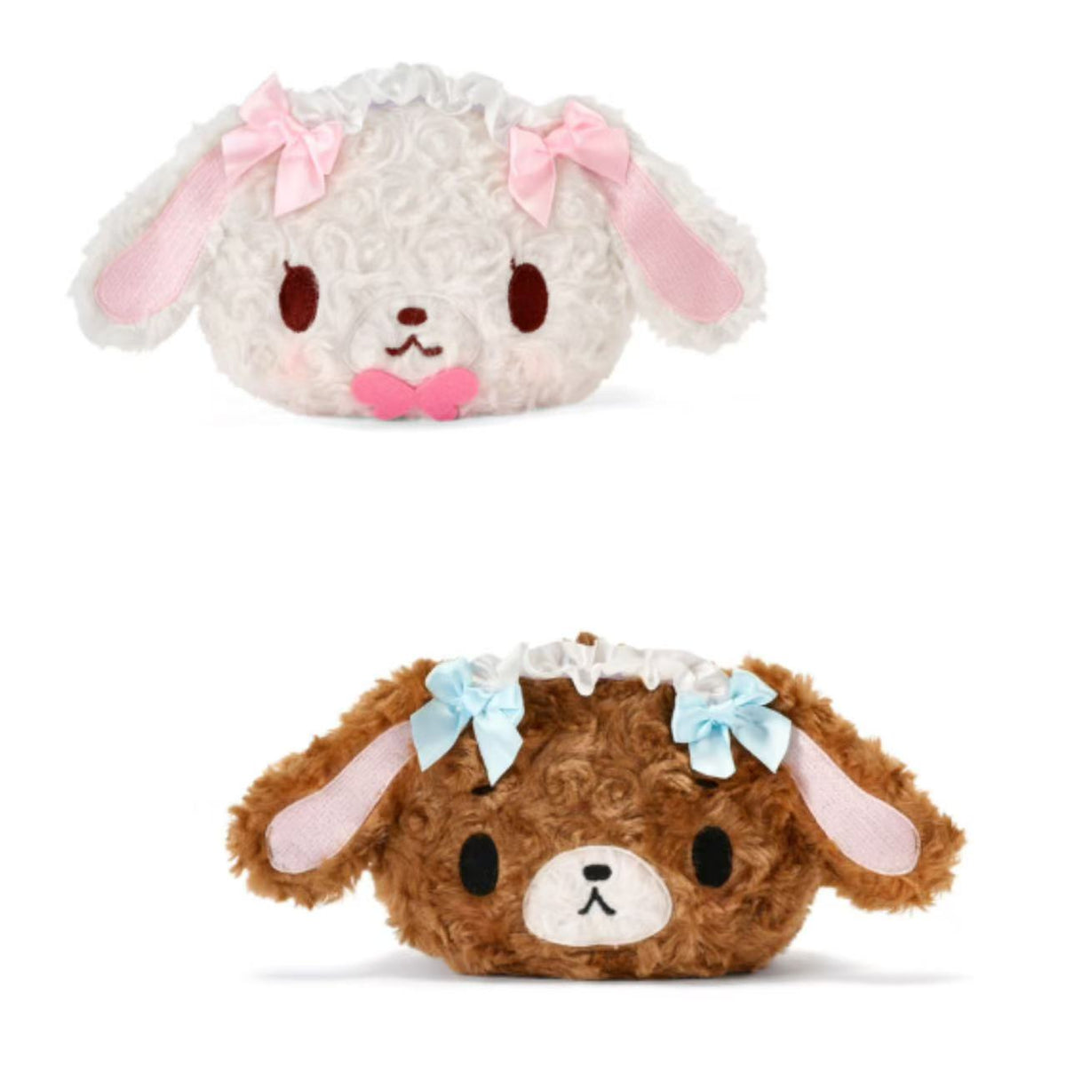 Sanrio｜GRL Collaboration Curly Fur Head Dress SugarBunnies Face Pouch｜12x 18 x 6cm approx.