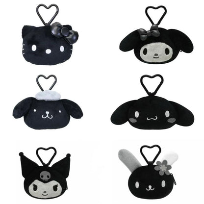 Sanrio｜Monochrome Pouch with Carabiner｜93×75×30mm approx.
