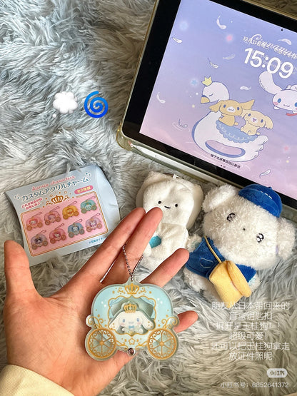 Sanrio三丽鸥｜Secret Custom Acrylic Charm - Prince &amp; Princess Blind Box王子与公主南瓜马车多层亚克力挂件盲盒/全8种｜1枚入