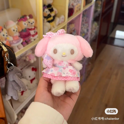 Sanrio三丽鸥｜Mascot Keychain粉彩碎花毛绒玩偶挂件/包挂｜约幅9.5×奥行7×高さ13cm
