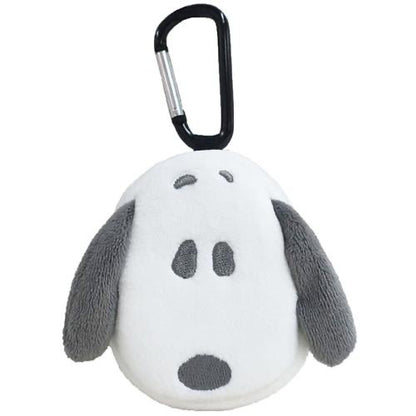 Snoopy史努比｜冬日白色系列圆形大头零钱包｜约幅8.5cm/奥行4cm/高さ8cm