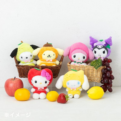 Sanrio｜Fruit Design Mascot Holder /Plush Keychain｜13.1 x 11.0 x 8.5cm approx.