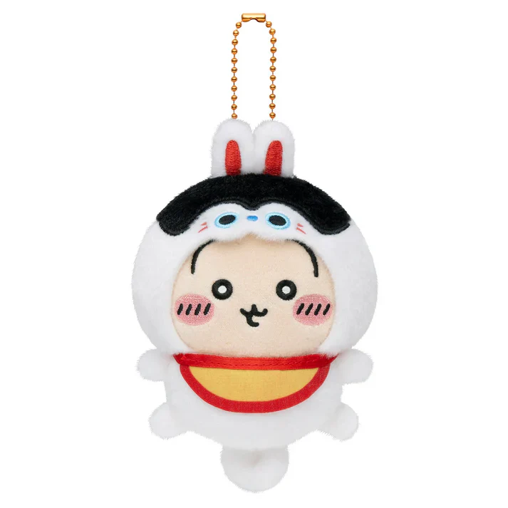 chiikawa｜MOGUMOGU 1st Anniversary Mascot Holder /Plush Keychain｜H120 x W85 x D50 mm approx.