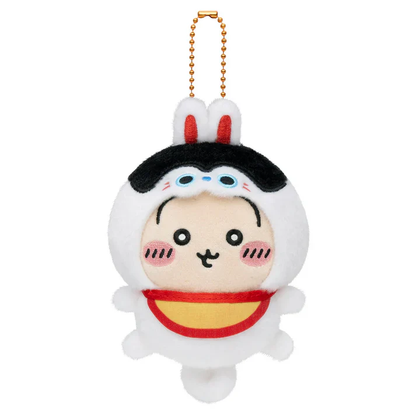 chiikawa｜MOGUMOGU 1st Anniversary Mascot Holder /Plush Keychain｜H120 x W85 x D50 mm approx.