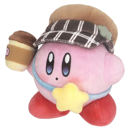 Kirby星之卡比｜San-ei Kirby Of The Stars Sunny Day Plush Exciting Outing Kirby超可爱星之卡比郊游系列喝咖啡毛绒玩偶/公仔｜约10.3 x 15.6 x 17.1cm