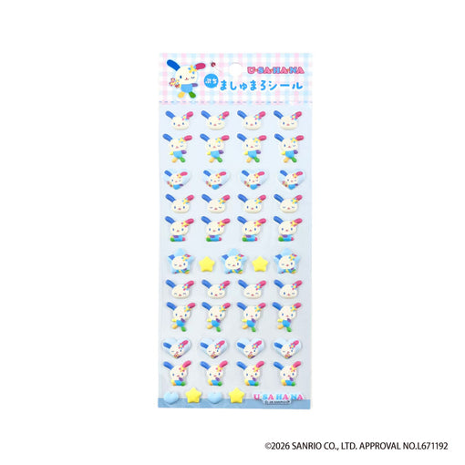 Sanrio｜Characters Usahana Petit Marshmallow Stickers｜H15 x W15 x D1.5mm approx.