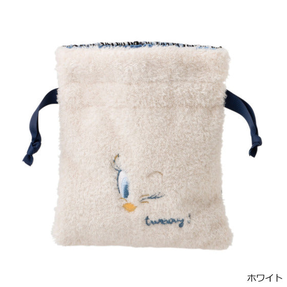 Tweety Bird｜限定翠弟毛茸茸巾着/束口袋｜	
約 W18×H20.5×D1cm