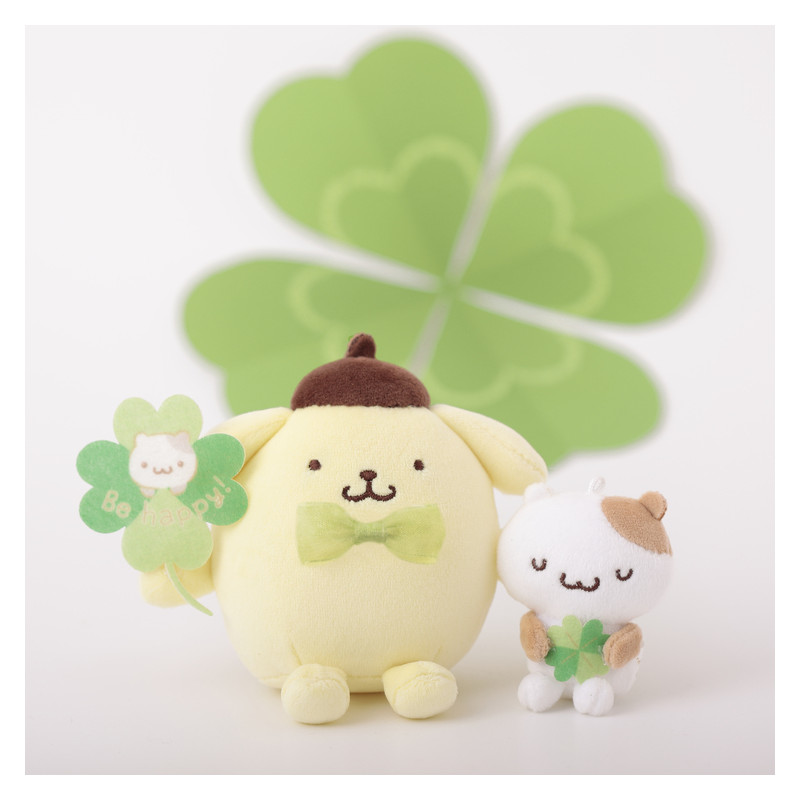 Sanrio｜Pompompurin Clover Mascot Holder /Plush Keychain｜H100mm approx.