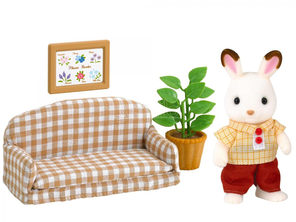 SylvanianFamilies森贝儿家族｜Chocolate Rabbit Father Set巧克力兔爸爸家具套组5013