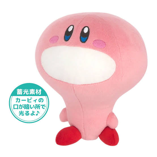Kirby｜嘴巴夜光材质Swallowed Bulb灯泡造型公仔/玩偶/也可挂在家｜约W14 x D14 x H17.5 cm