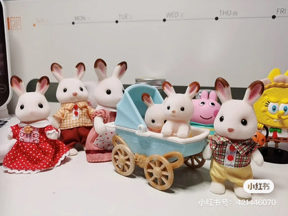 SylvanianFamilies森贝儿家族｜Chocolate Rabbit Twins Set巧克力兔双胞胎婴儿车系列/套组/玩具/过家家5432