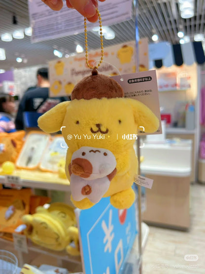 Sanrio｜Pom Pom Purin Mascot Holder /Plush Keychain｜13.5×10×14.5cm approx.