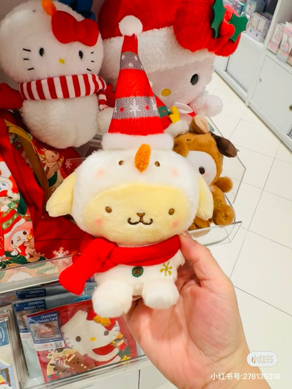 Sanrio三丽鸥｜Mascot Holder/ Christmas 2024圣诞限定可爱角色毛绒玩偶挂件/包挂｜约8.5×6.5×19cm