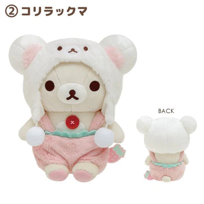 Rilakkuma轻松熊｜草莓日系列冬装小公仔/玩偶｜約220×180×100mm