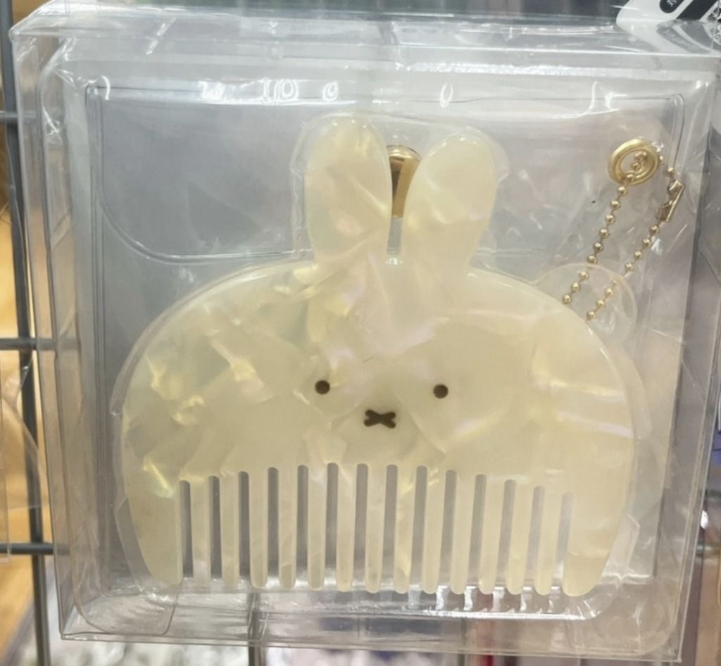 Miffy米菲｜贝母纹半月梳+收纳袋组｜约9x9x0.3cm