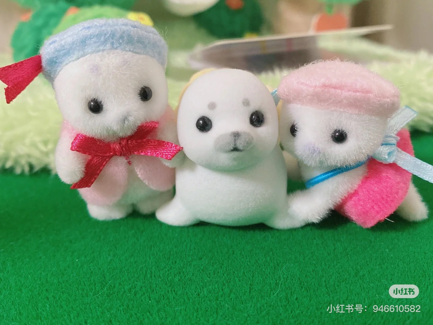 SylvanianFamilies森贝儿家族｜Seal Family海豹家族一家四口植绒站宝套组/玩具/过家家5759