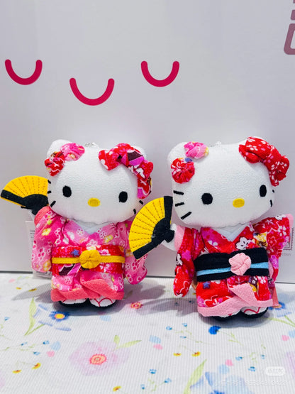 Hello kitty｜Crepe Japanese kimono Mascot Holder /Plush Keychain｜12×5×12cm approx.