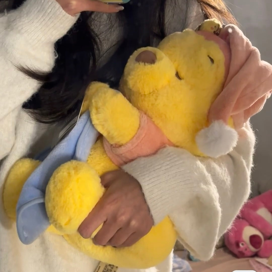 Disney SH|winnie the pooh居家维尼/晚安睡帽噗噗大玩偶