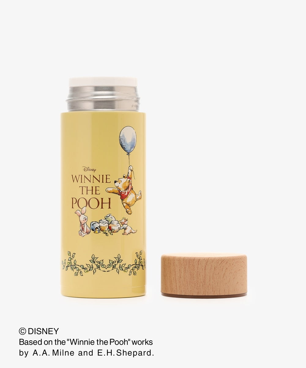 Disney｜噗噗小熊维尼Afternoon Tea联名限定木纹盖保温杯/杯口有过滤孔/正反图案都可爱｜350ml