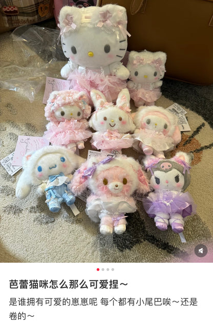【limit 1】Sanrio｜White Cat Ballerina Mascot Holder /Plush Keychain｜9.5 x 6 x 13cm approx.