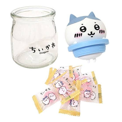 Chiikawa 吉伊卡哇｜角色大头玻璃奶瓶糖罐+糖/收纳罐/糖盖子底下还有小脚｜约H128×W65×D65mm【25.02 】