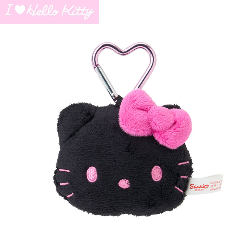 Sanrio三丽鸥｜Plush Pouch Kao Black Sanrio I Love Hello Kitty/keychain｜W8×D3.5×H7cm