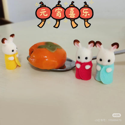 SylvanianFamilies森贝儿家族｜Triplets Care Set-Chocolate Rabbit巧克力兔三胞胎小鼻嘎套装玩具/过家家5532