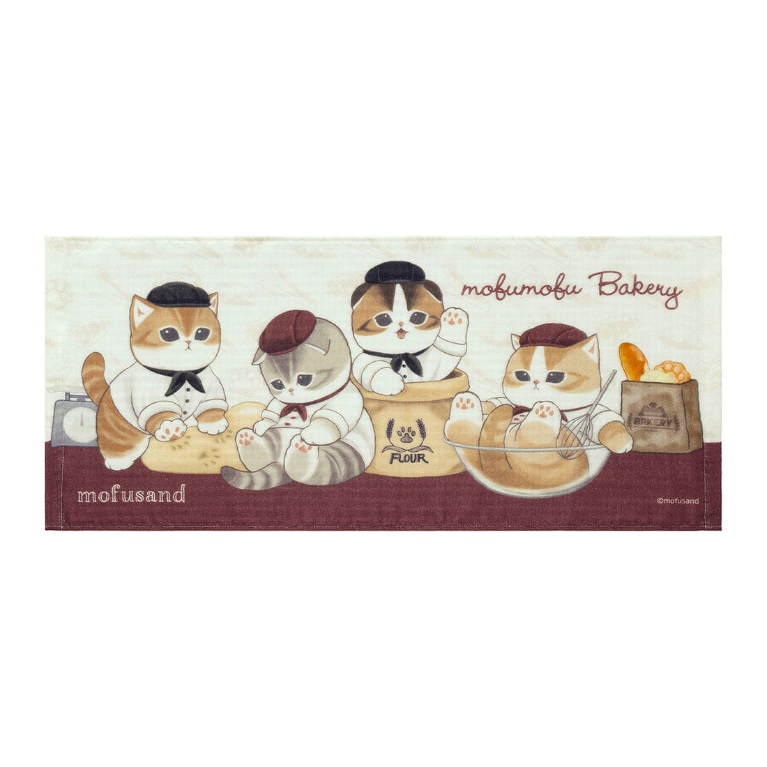 Mofusand｜Mofumofu Bakery Soft Gauze Face Towel｜H340×W800mm approx.