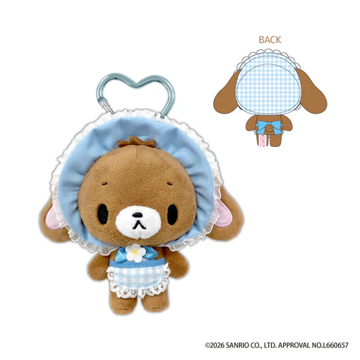 Sanrio｜Sugarbunnies Strawberry Flower Fairy Heart-shaped Carabiner Mascot Holder /Plush Keychain｜H140 x W150 x D70mm approx.