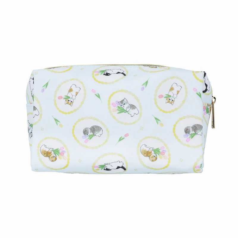 Mofusand｜Pen Pouch - Cat / Light Blue｜H100 x W170 x D45mm approx.