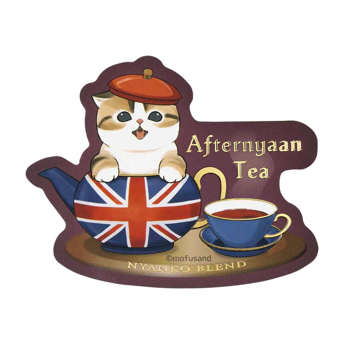 Mofusand｜Mofumofu Journey Afternoon Afternyan Tea Shiny Foil Stamp Sticker｜ 76×75mm approx.