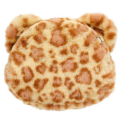 Sanrio三丽鸥｜ Original Face-shaped 2way Pochette / Leopard Bear豹纹熊系列脸型毛绒链条斜挎包｜约19×6×15cm