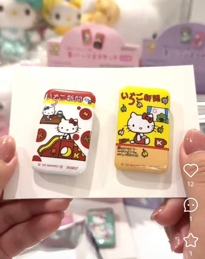 Sanrio｜Strawberry Newspaper 50th Anniversary Hello Kitty Can Badg mystery bag/blind box/All 8 types｜1pcs