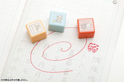Rilakkuma轻松熊｜San-X Stamp Chops Set - Rilakkuma / Messages闪闪6色印章套组｜約90 x 105 x 35mm