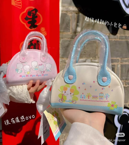 Sanrio｜Mini Boston Pouch Cat Club Noraneko Land｜17.5 x 17.0 x 7.0cm approx.