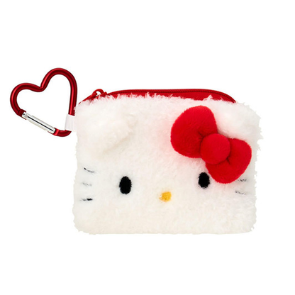 Sanrio｜Fluffy Face Mascot Mini Pouch with Carabiner｜11×1.5×8.5cm approx.