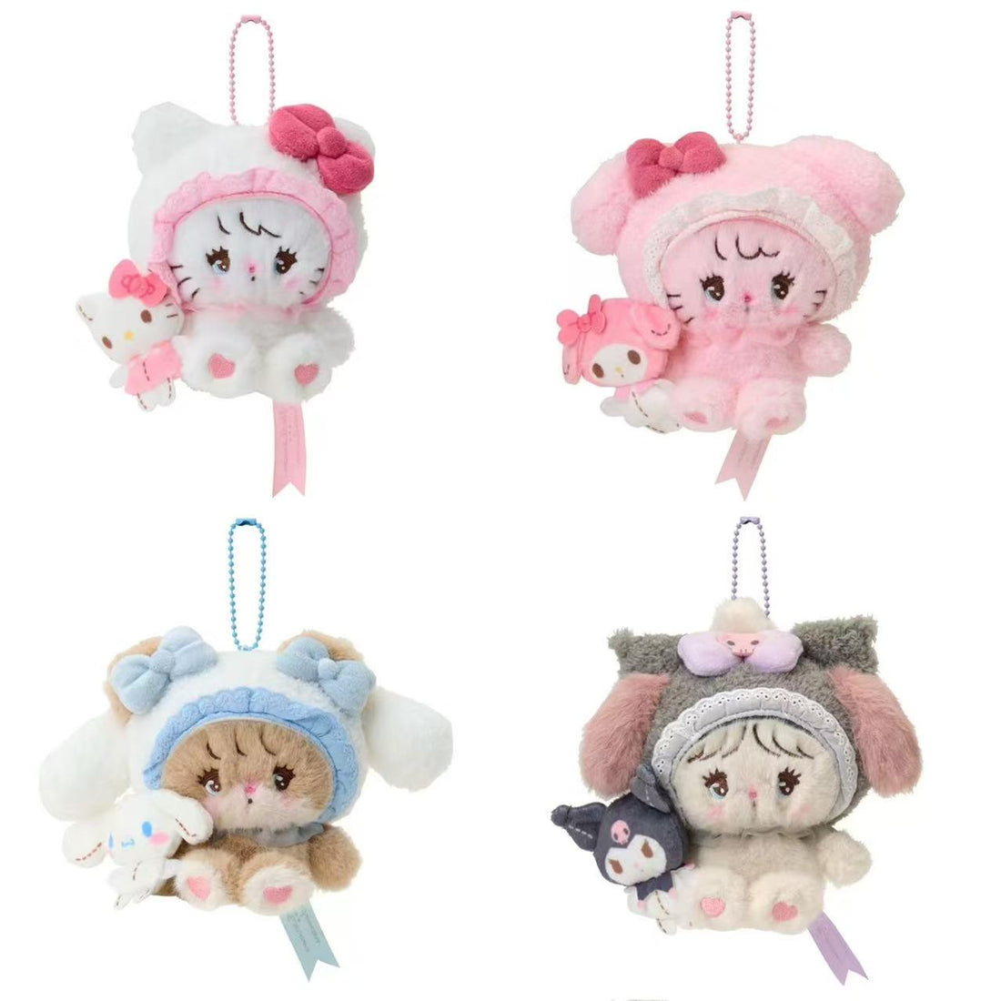 Sanrio｜Mikko Illustrations Characters Mascot Holder /Plush Keychain｜12cm W x 8.5cm D x 13cm H approx.