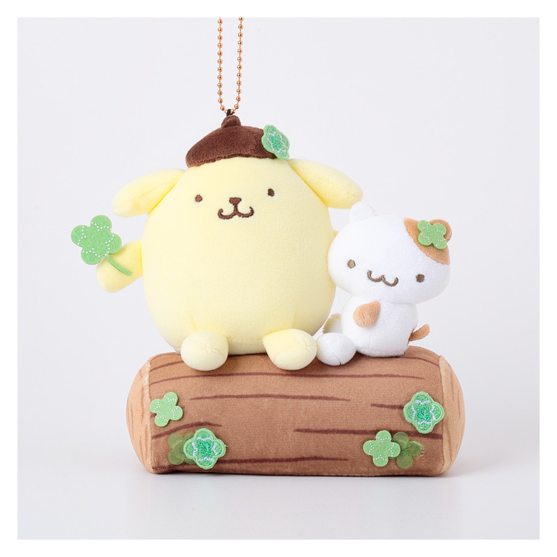 Sanrio｜Pompompurin good friend Tree Stump Cozy Picnic Mascot Holder /Plush Keychain｜H160mm approx
